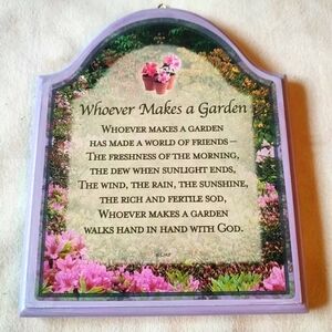 Simple Treasures Plaque, NWT, Inspirational, Purple, Garden, Poetry